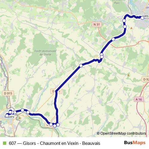 607 bus Line Map