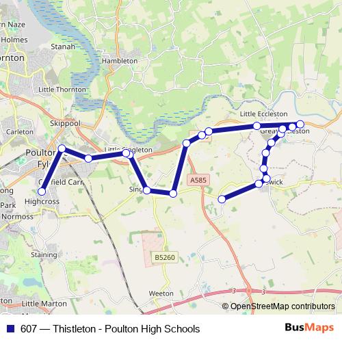 607 bus Line Map