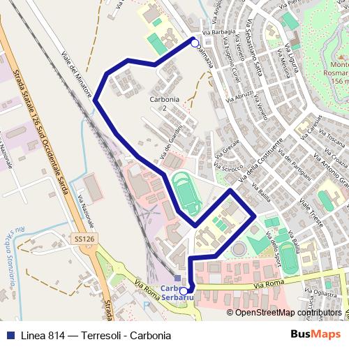 Linea 814 bus Line Map