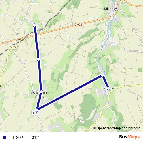 1-1-202 bus Line Map