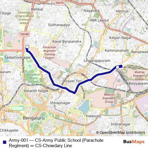 Army-001 bus Line Map