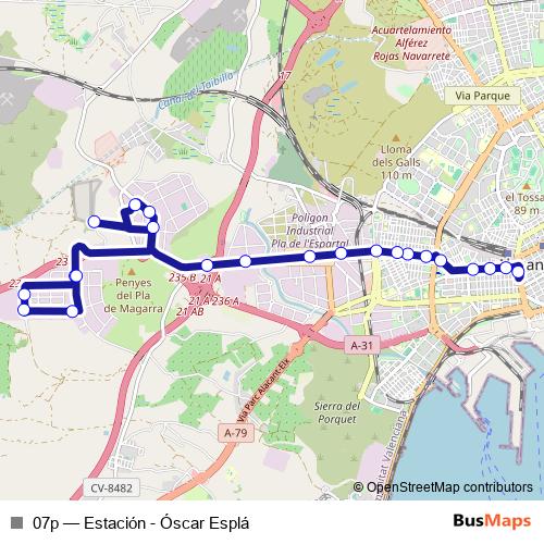 07p bus Line Map