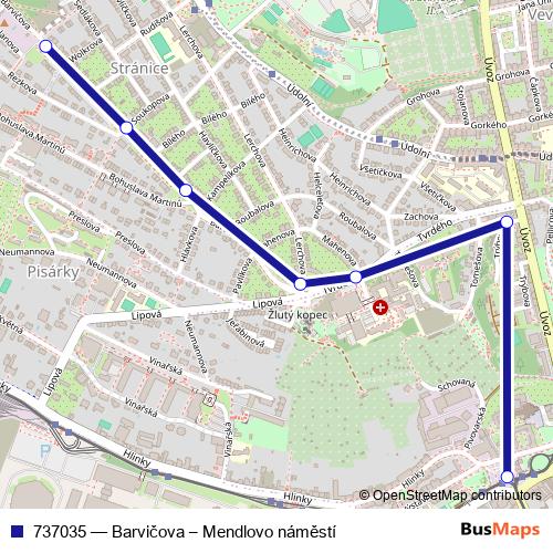 737035 trolleybus Line Map