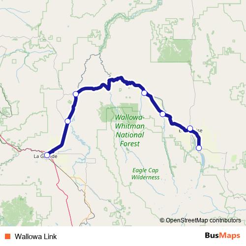 Wallowa Link bus Line Map