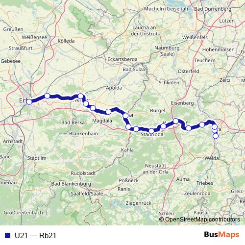 U21 rail Line Map
