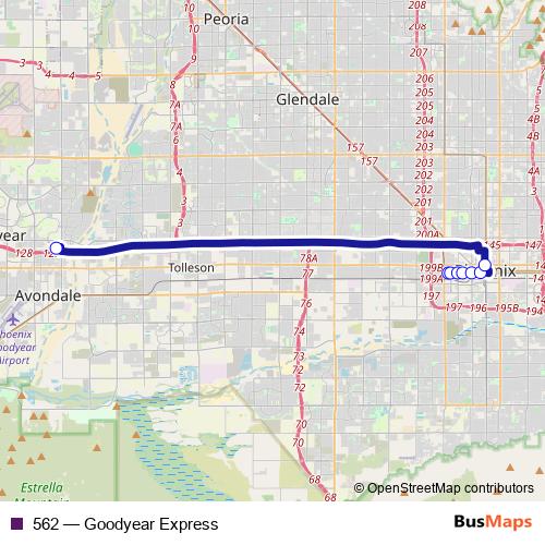 562 bus Line Map
