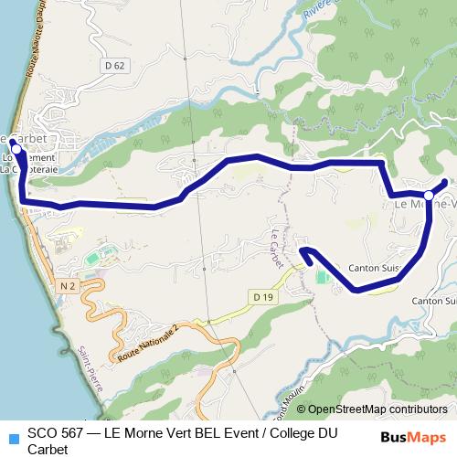 SCO 567 bus Line Map