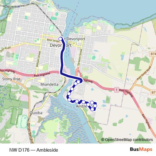 NW D176 bus Line Map