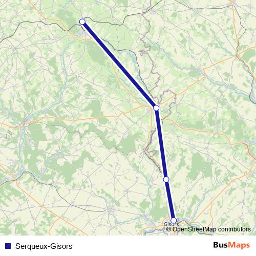 Serqueux-Gisors rail Line Map