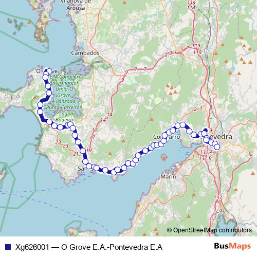 Xg626001 bus Line Map