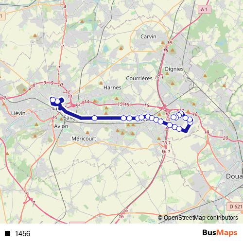 1456 bus Line Map