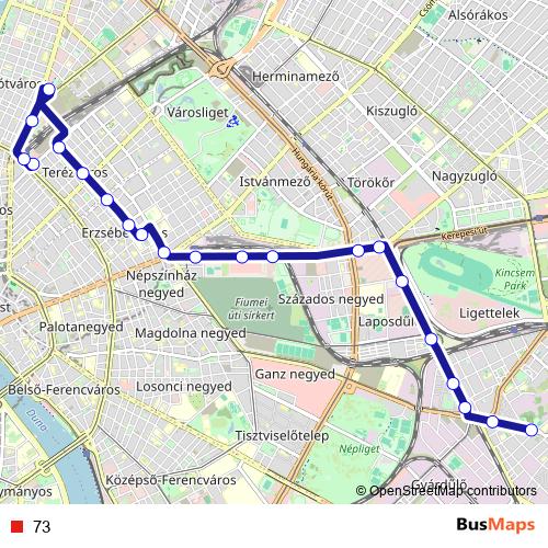 73 trolleybus Line Map