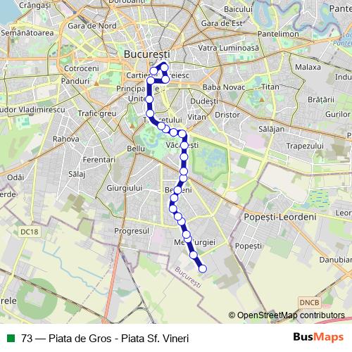73 trolleybus Line Map