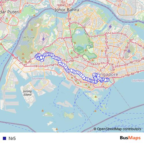 Nr5 bus Line Map
