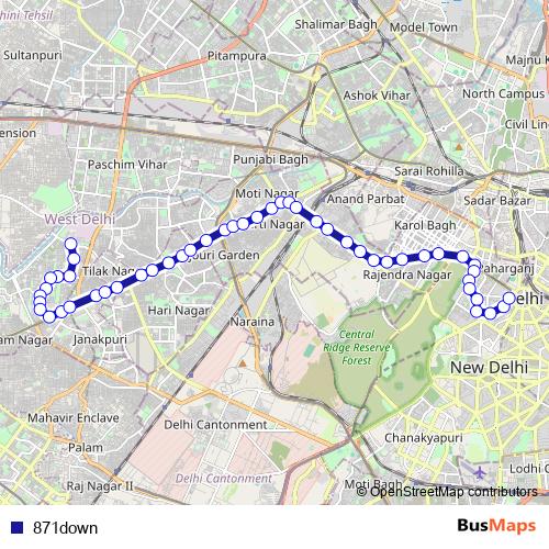 871down bus Line Map