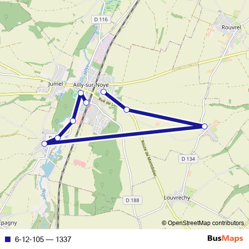 6-12-105 bus Line Map