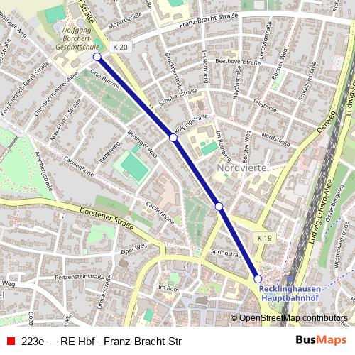 223e bus Line Map