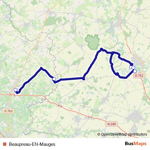 Beaupreau-EN-Mauges bus Line Map