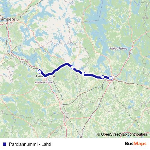 Parolannummi - Lahti bus Line Map