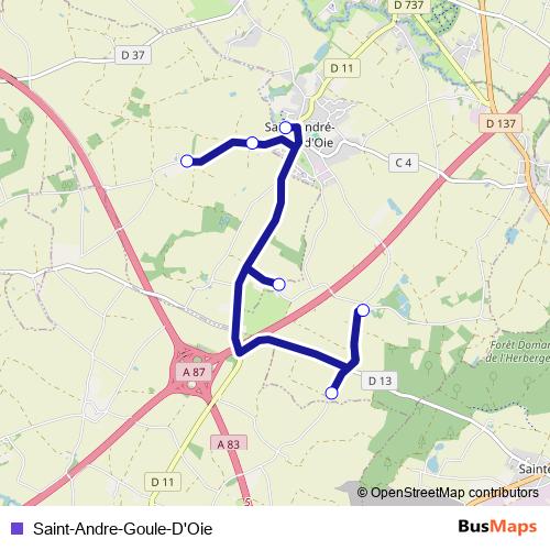 Saint-Andre-Goule-D'Oie bus Line Map