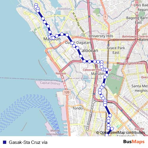 Gasak-Sta Cruz via bus Line Map