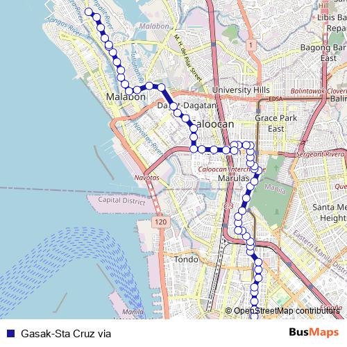 Gasak-Sta Cruz via bus Line Map