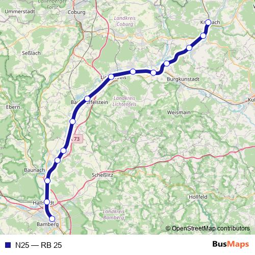 N25 rail Line Map