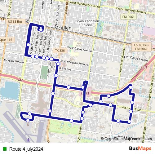 Route 4 july2024 bus Line Map