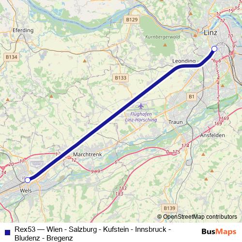 Rex53 rail Line Map