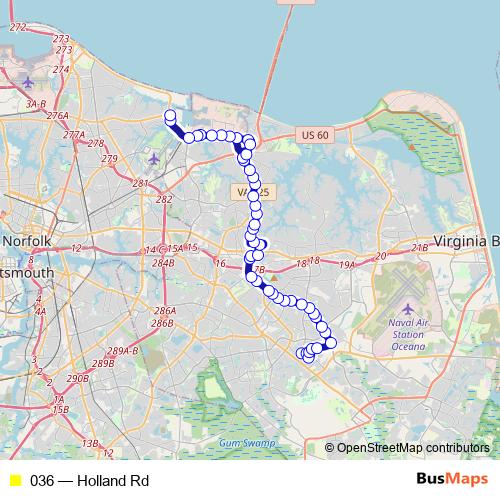 036 bus Line Map