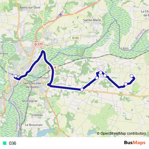 036 bus Line Map