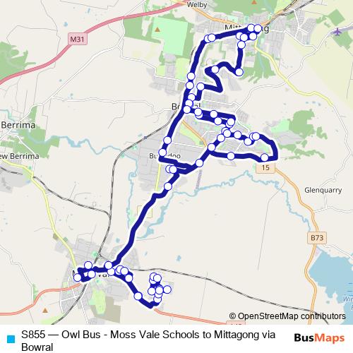 S855 bus Line Map