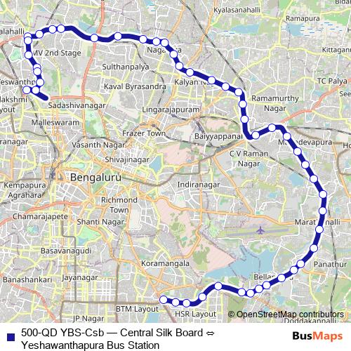 500-QD YBS-Csb bus Line Map