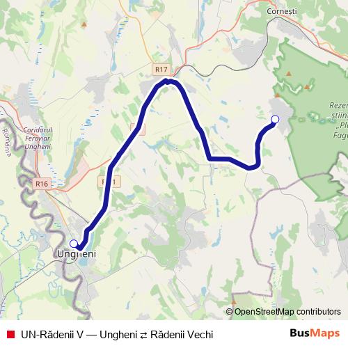 UN-Rădenii V bus Line Map