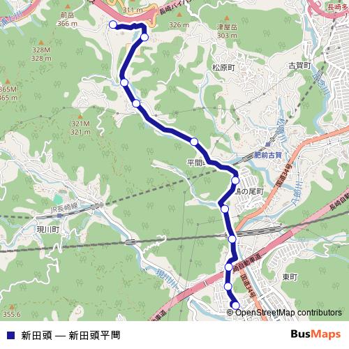 新田頭 bus Line Map
