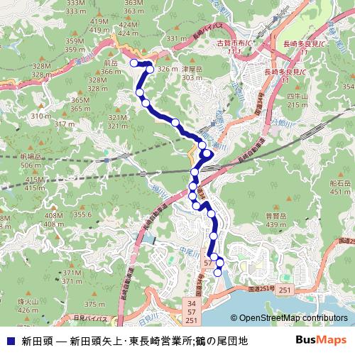 新田頭 bus Line Map