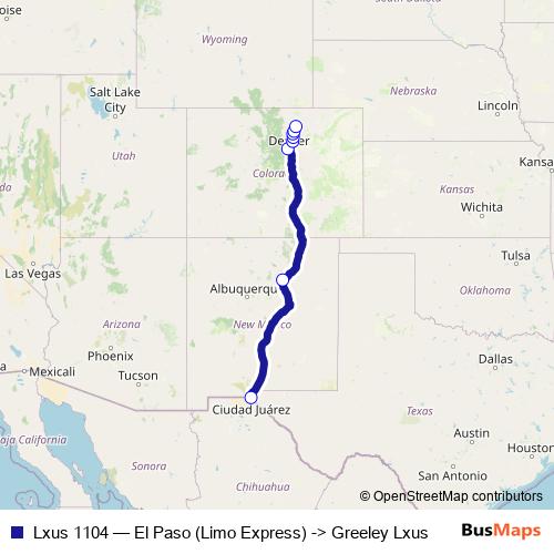 Lxus 1104 bus Line Map