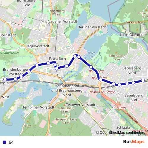 94 tram Line Map