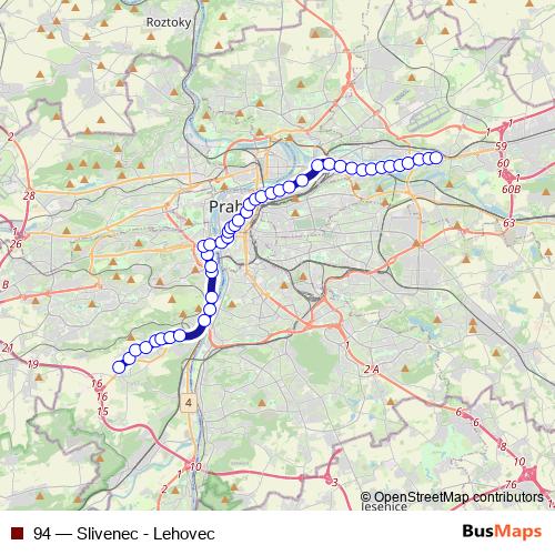 94 tram Line Map