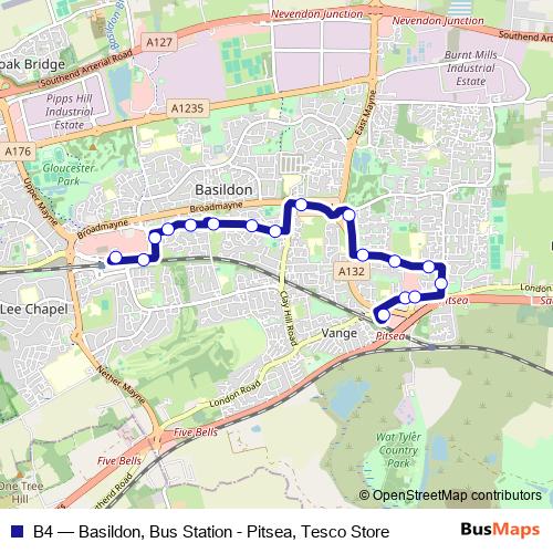 B4 bus Line Map