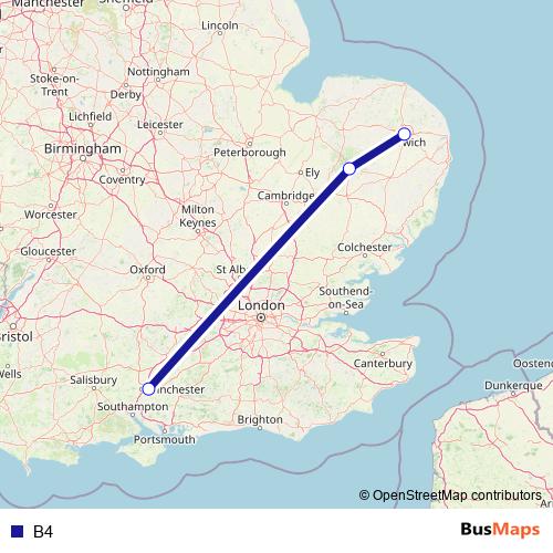 B4 bus Line Map