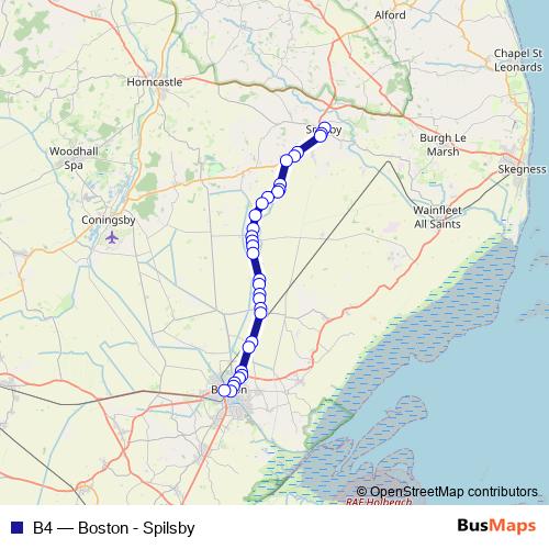 B4 bus Line Map
