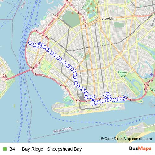 B4 bus Line Map