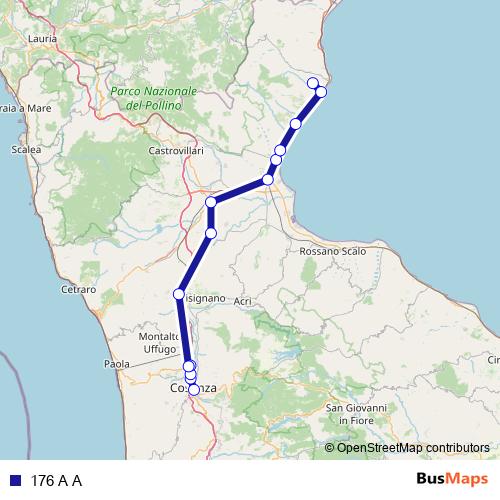 176 A A bus Line Map