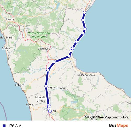 176 A A bus Line Map