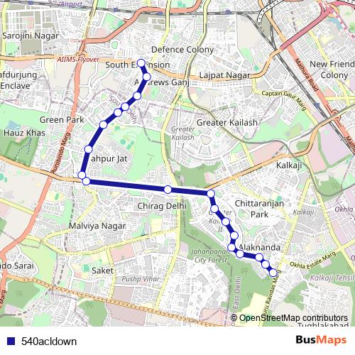 540acldown bus Line Map