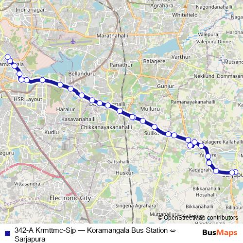 342-A Krmttmc-Sjp bus Line Map