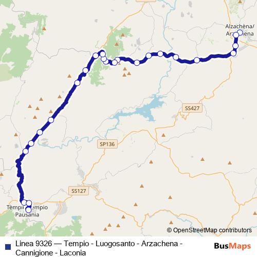 Linea 9326 bus Line Map