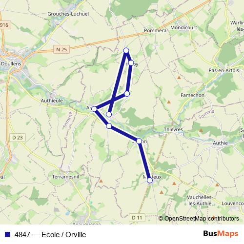 4847 bus Line Map