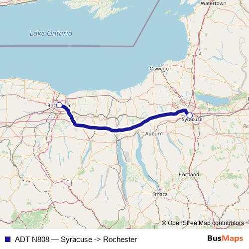 ADT N808 bus Line Map
